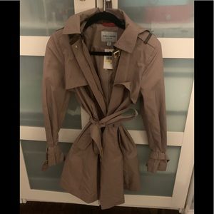 Cole Haan Faux Leather Trim Trench Coat - Size Medium, NWT